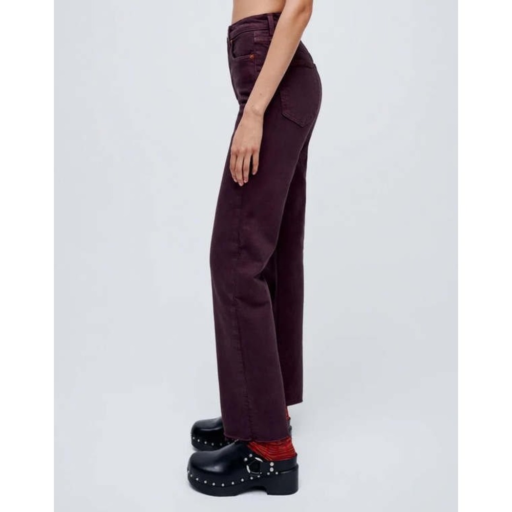 RE/DONE 70s High Rise Stove Pipe Jeans Washed Plum Raw Hem 193-03WUHRSTV 27‎